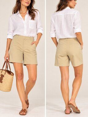 Tory Burch Khaki Tan Chino Bermuda Shorts Size 2
